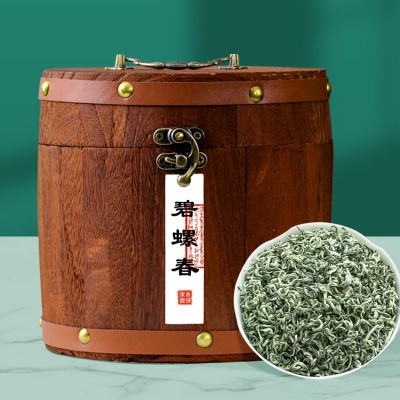 严选碧螺春绿茶雨前新茶叶罐装春茶浓香型木桶装罐装茶叶礼盒装